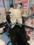 Elegant Lace Headdress Ribbon Bow