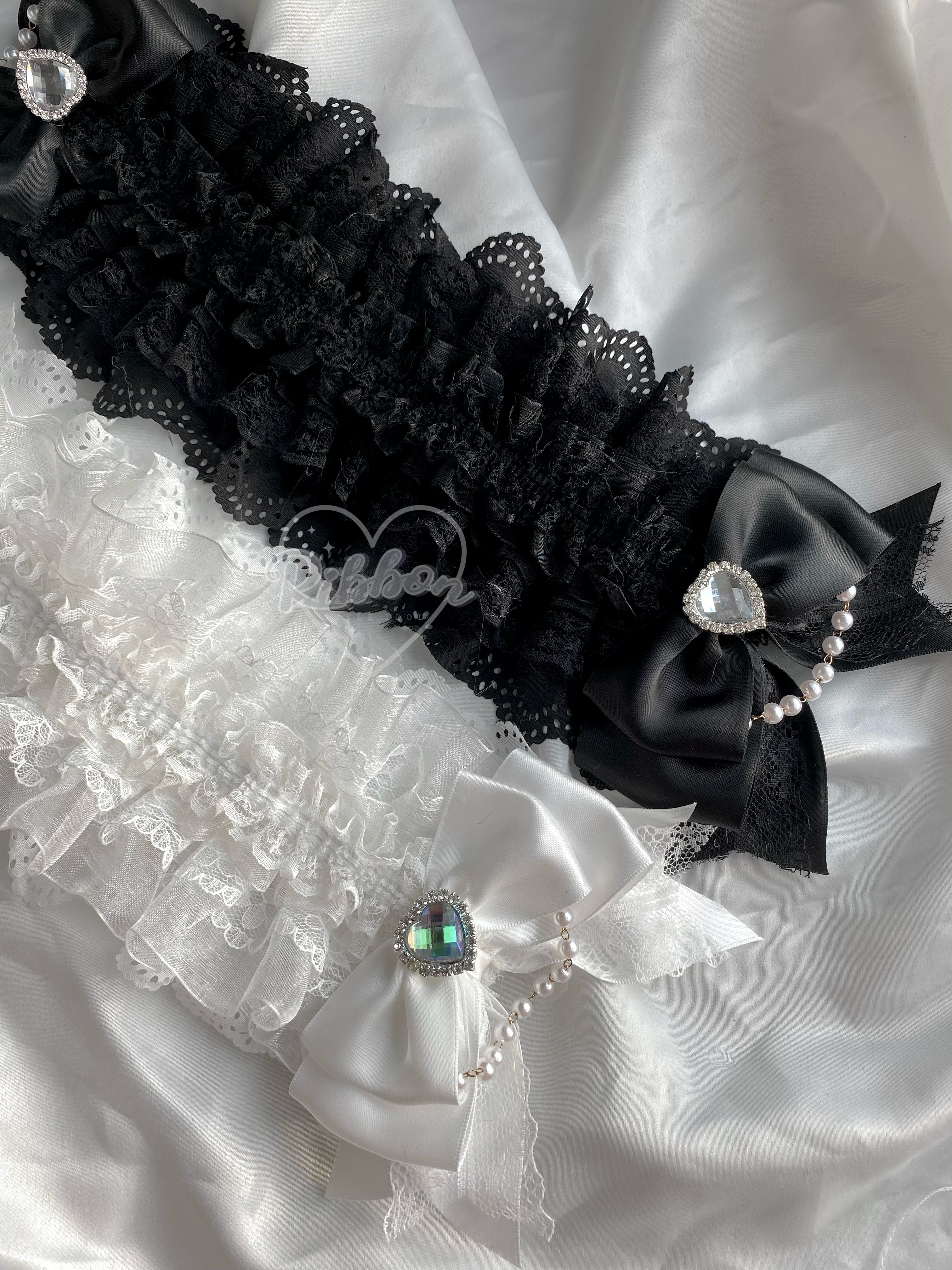 Elegant Lace Headdress Ribbon Bow