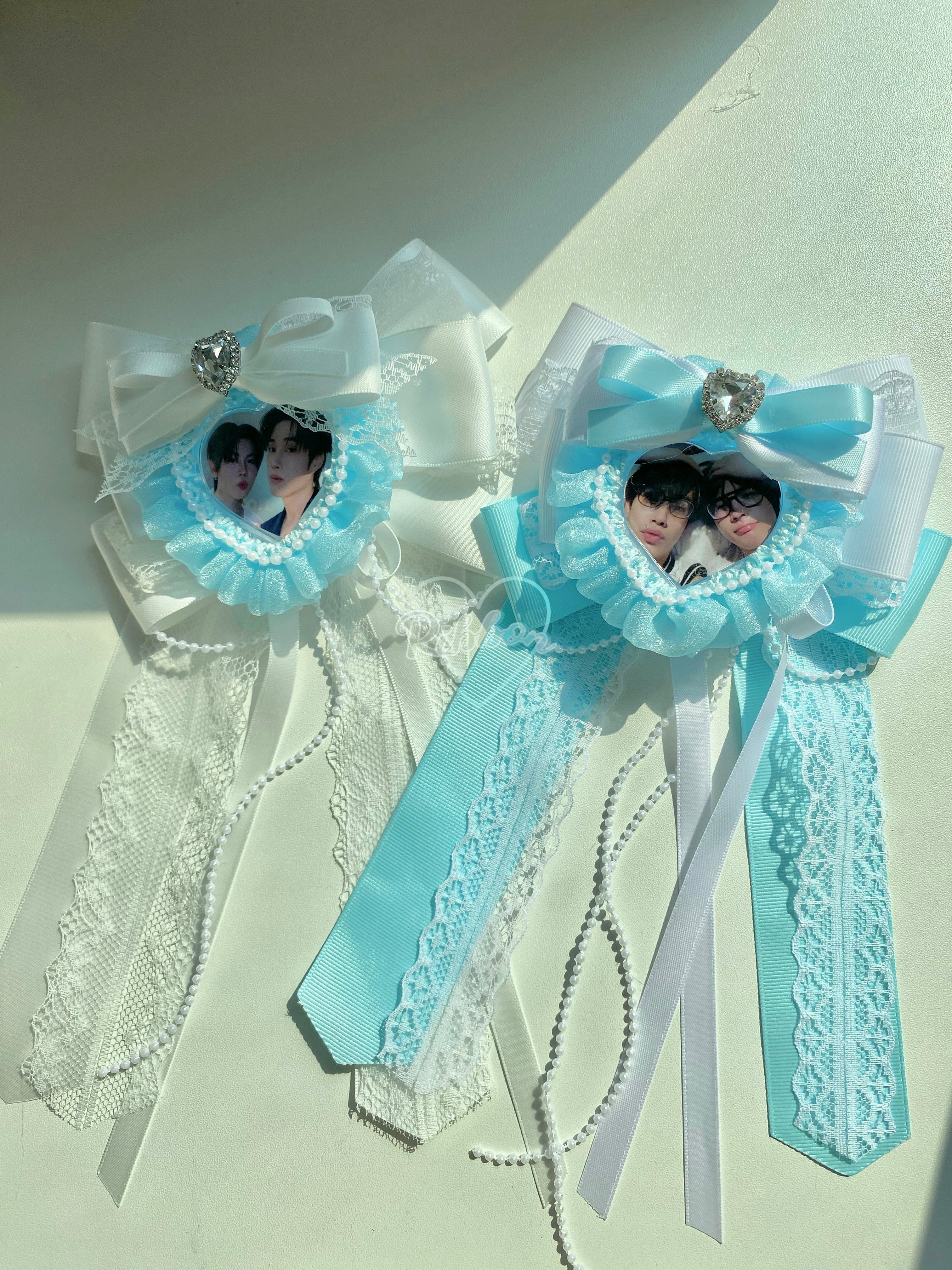 Kpop Lightstick Ribbon with Heart Photo Frame | Hi-Ribbon