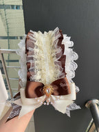 Elegant Lace Headdress Ribbon Bow