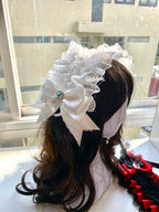 Elegant Lace Headdress Ribbon Bow