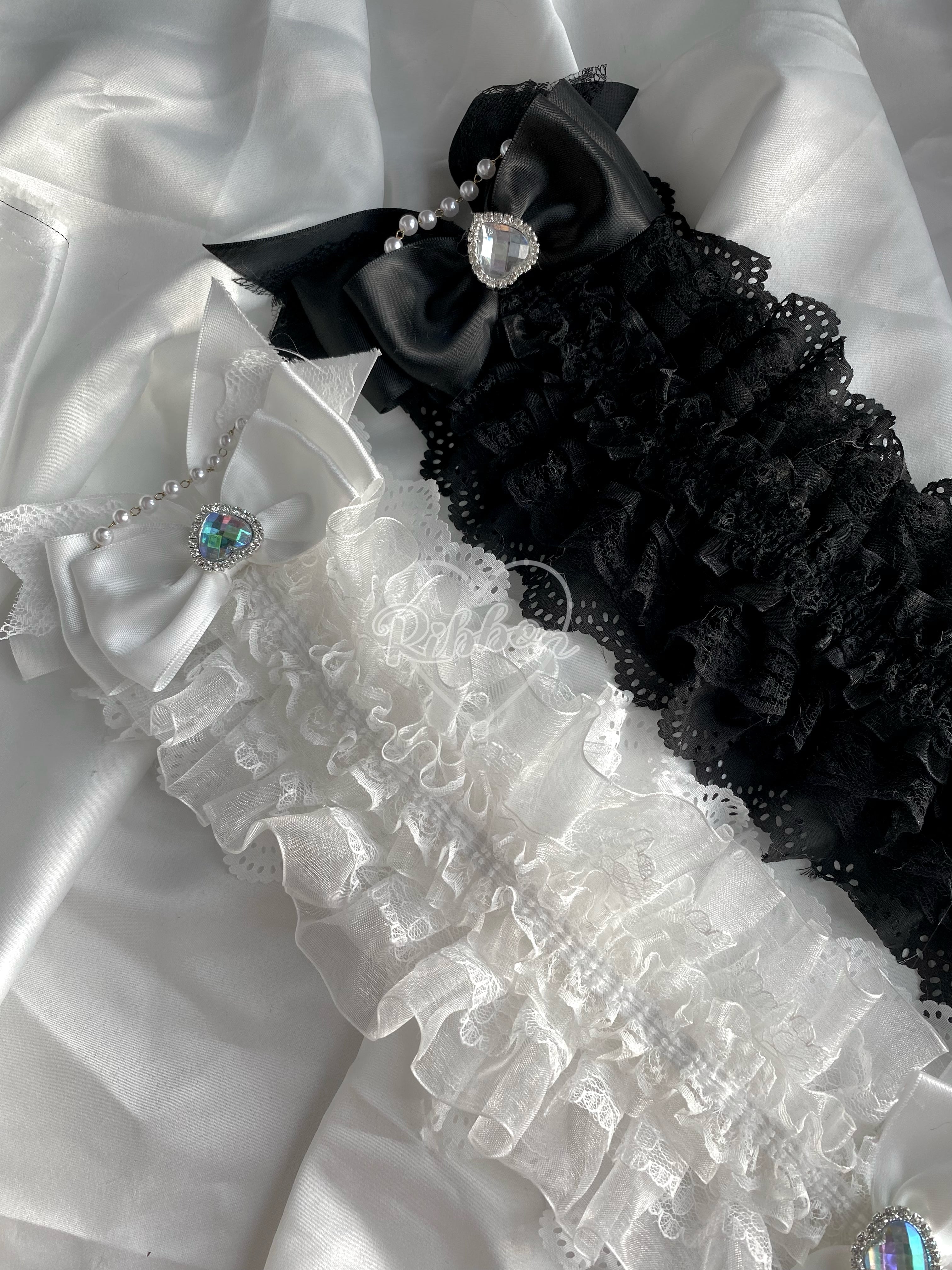 Elegant Lace Headdress Ribbon Bow