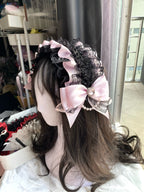 Elegant Lace Headdress Ribbon Bow